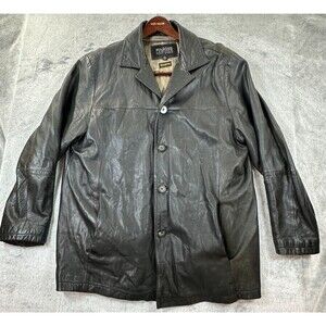 Wilsons Leather Pelle Studio Jacket Mens XL Black Thinsulate Ultra Soft Lined